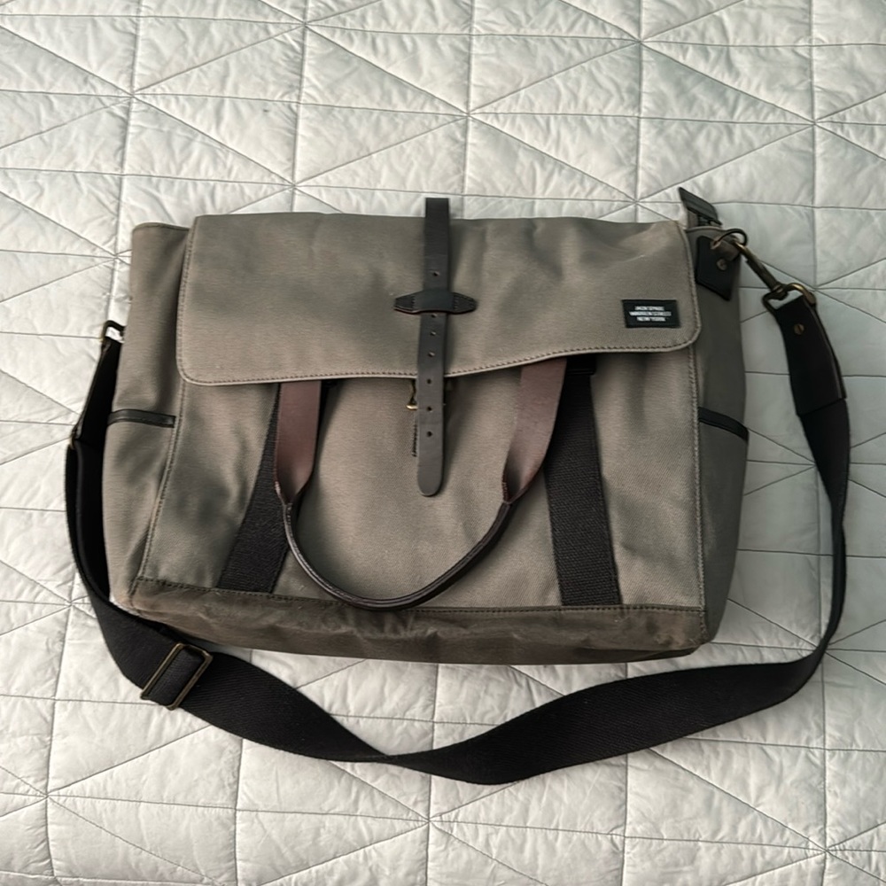 Jack Spade Leather-Trimmed Canvas briefcase